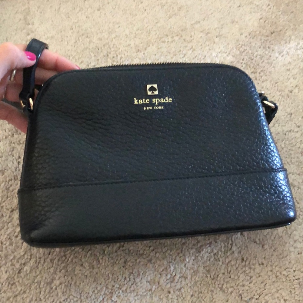 kate spade black crossbody leather purse